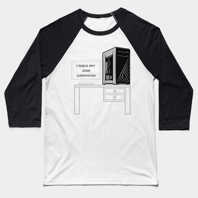 Dark PC Builder Baseball T-Shirt by Kidrock96